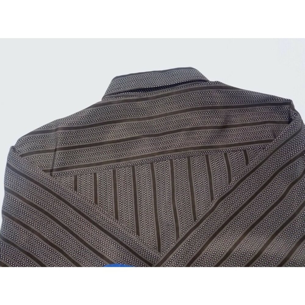 Vintage Gachu Men Shirt Large L Long Sleeve Disco Y2K Brown Button Up - Picture 9 of 11